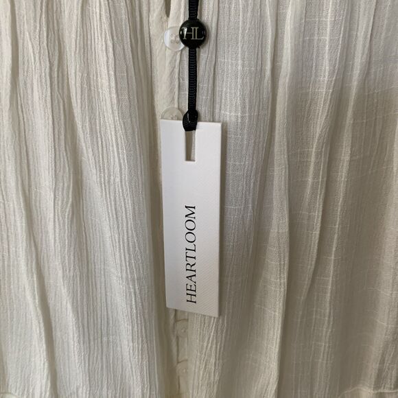 NWT Heartloom Ivory Chiffon Dress Size Small Women’s Lined Drawstring Waist B2 - Picture 3 of 7